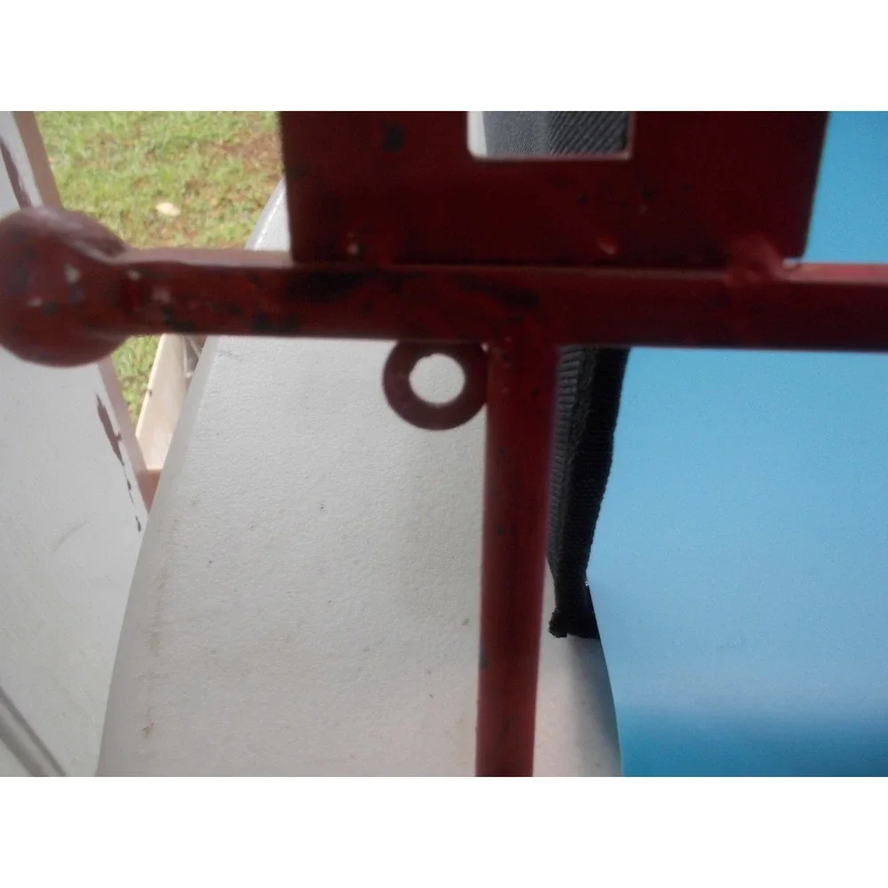 Vintage Style Red Metal Skeleton Key Wall Hook Rack 3 Hooks Scrollwork 22 Inch